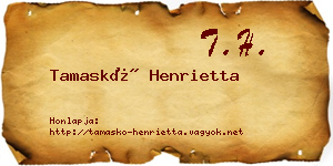 Tamaskó Henrietta névjegykártya